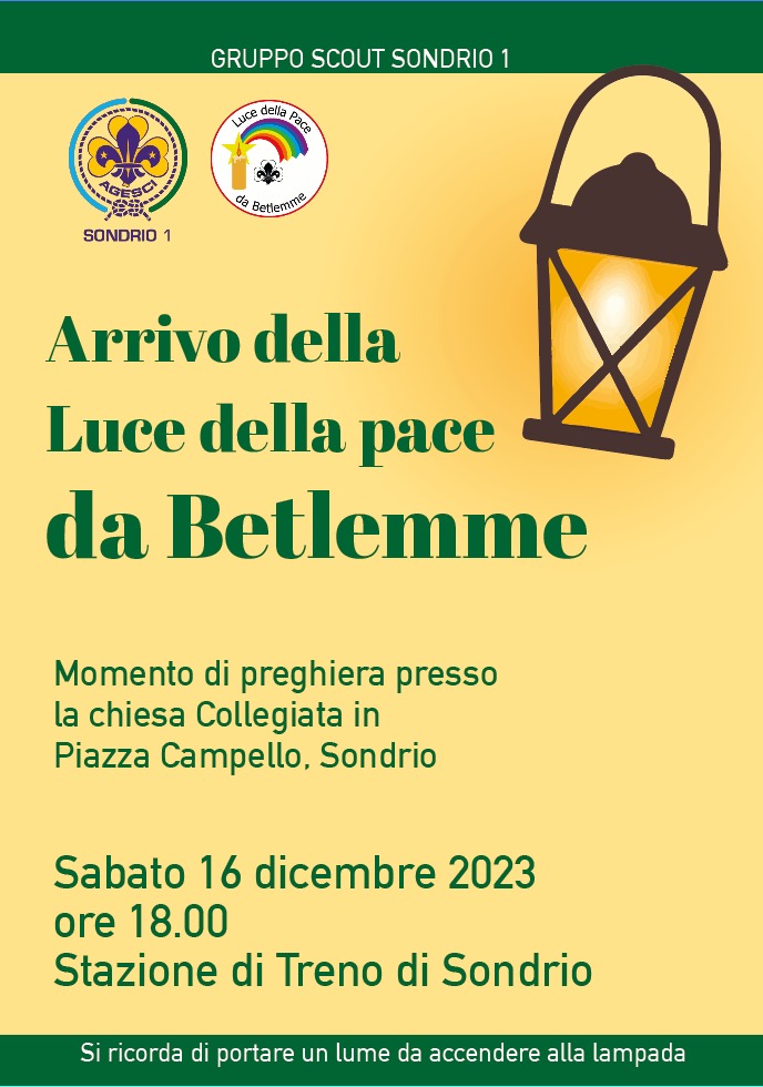 Arrivo della Luce della pace da Betlemme