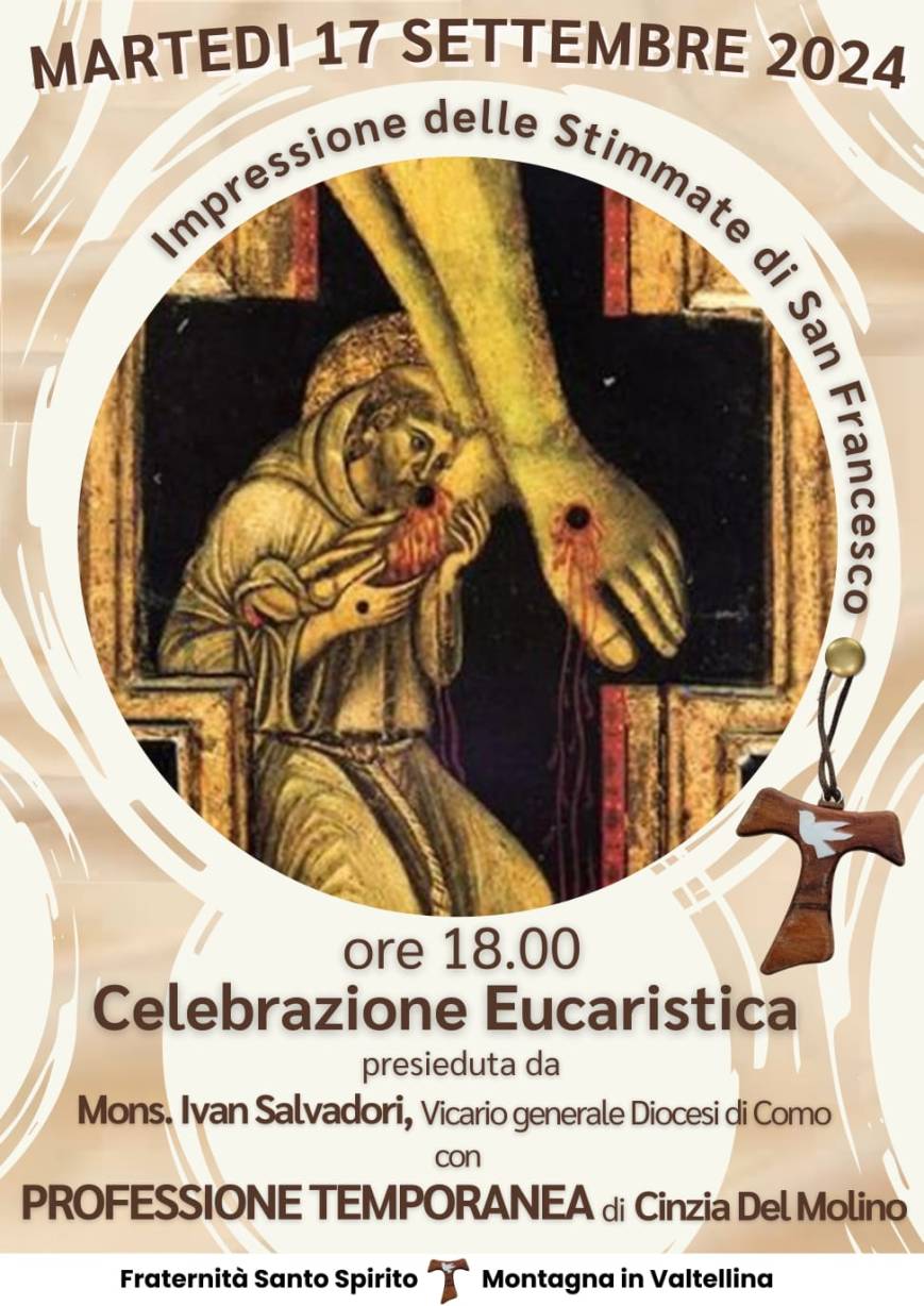 Professione temporanea nella Fraternità Santo Spirito martedì 17 settembre 2024