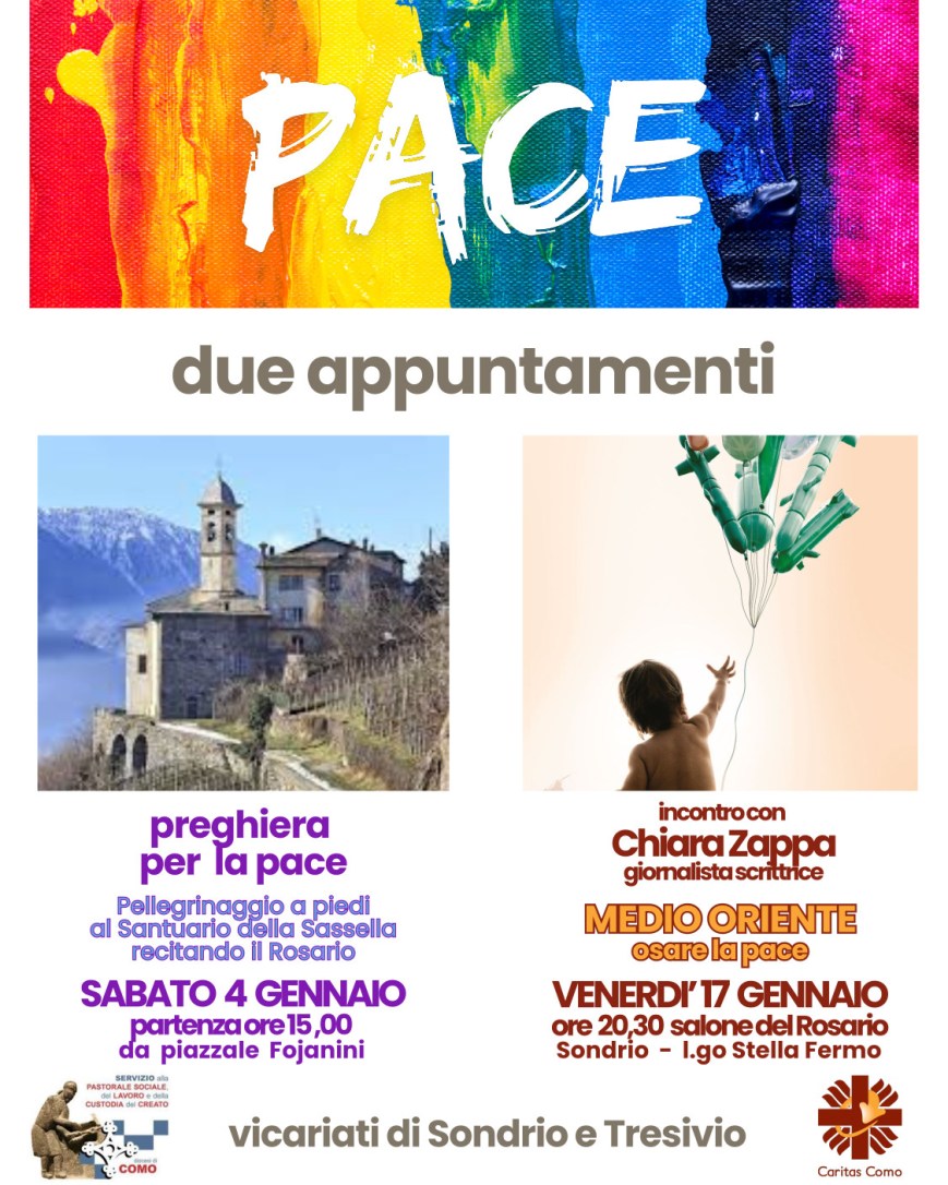 Mese della pace a Sondrio: due appuntamenti