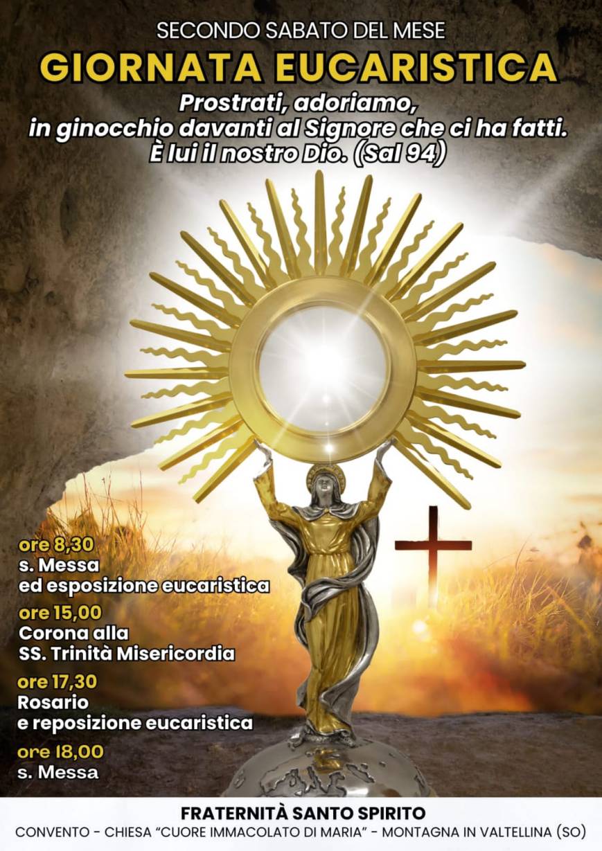 Ogni mese una speciale giornata eucaristica al convento di Montagna