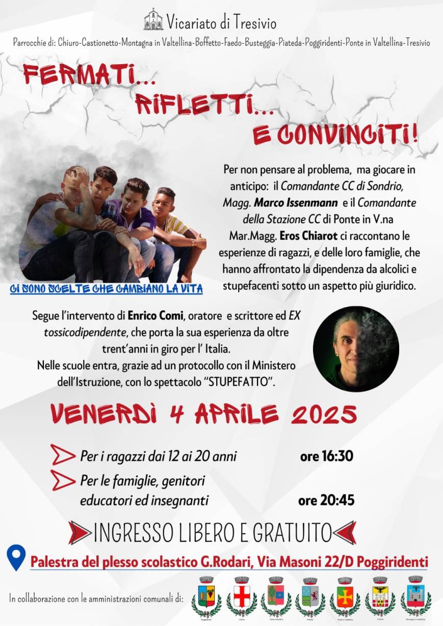 Incontri su ragazzi e tossicodipendenze a Poggi