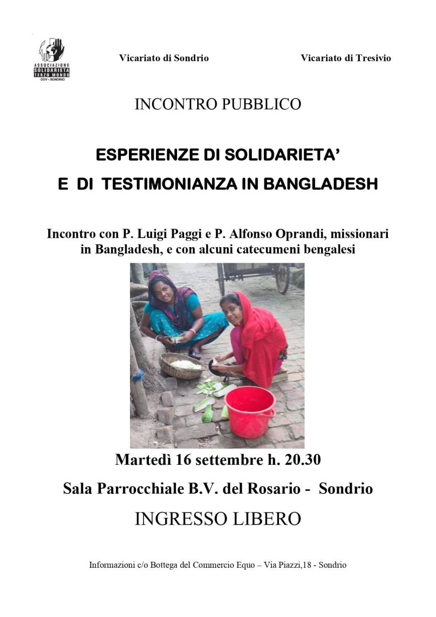 Incontro missionario: Esperienze di solidarietà e di testimonianza in Bangladesh