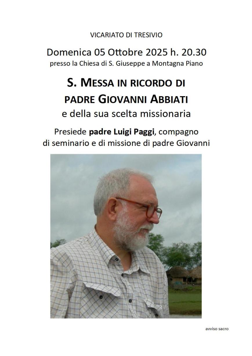 S. Messa in ricordo di padre Giovanni Abbiati