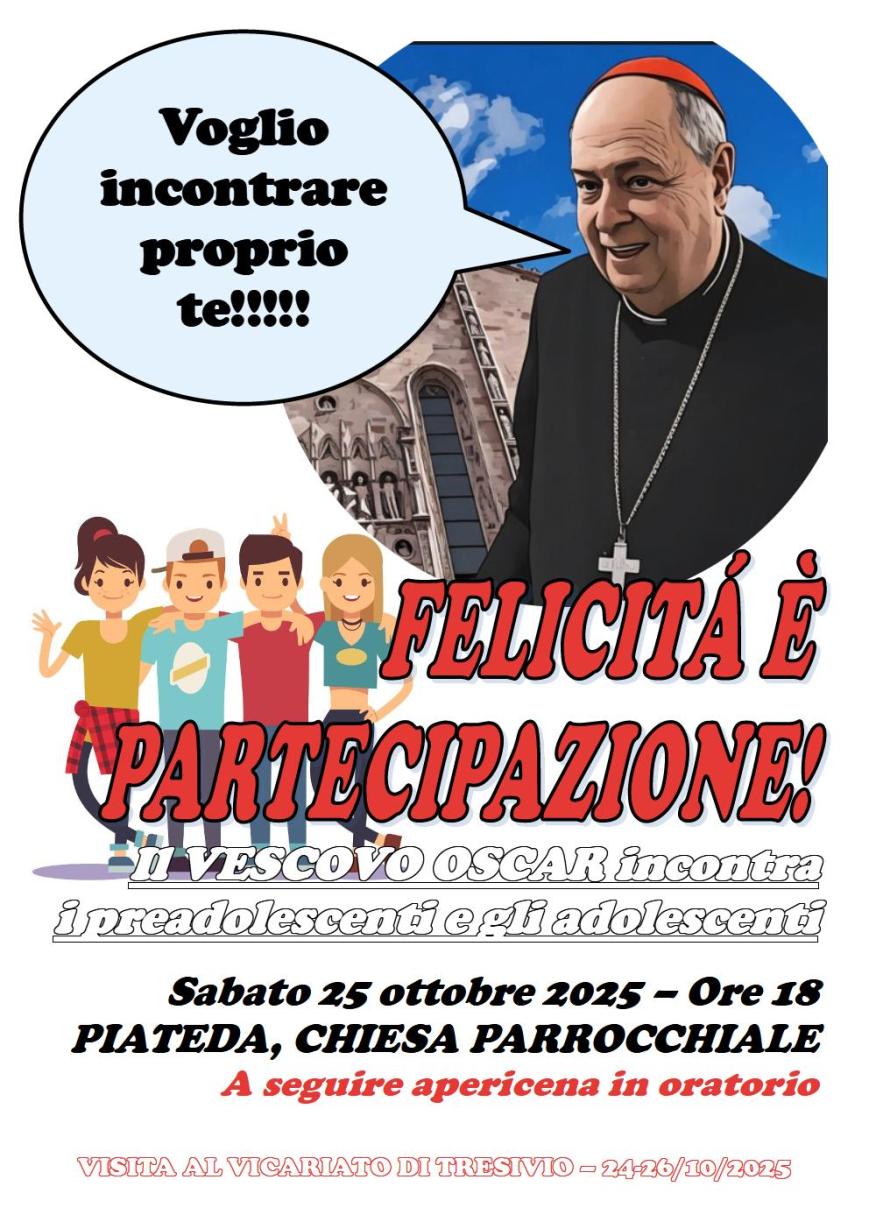 Felicità è partecipazione. Il vescovo Oscar incontra i preadolescenti e gli adolescenti