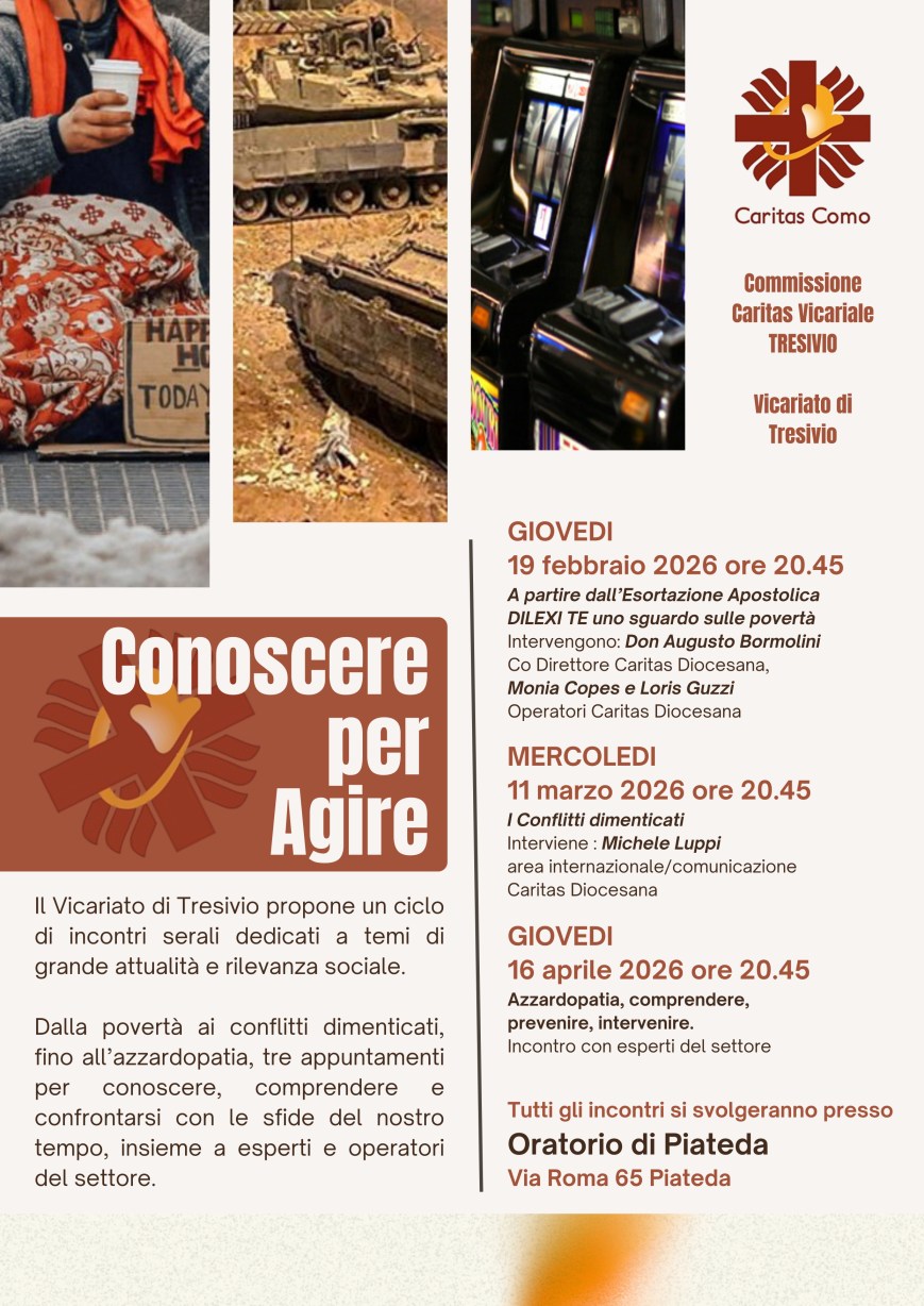 «Conoscere per agire». Ciclo di incontri vicariali in collaborazione con Caritas